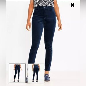 Loft Curvy Velvet Skinny Pants
